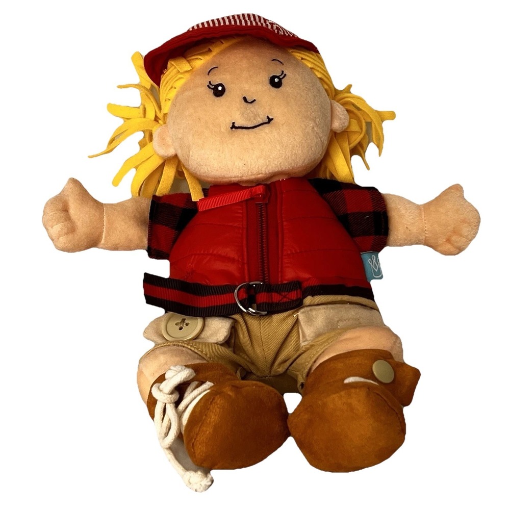 Manhattan Toy Co Baby Stella Learn to Dress Doll Educational Buckle Zip Camping